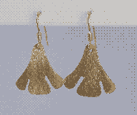 arrecades en forma de fulla de Ginkgo biloba